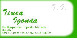 timea igonda business card